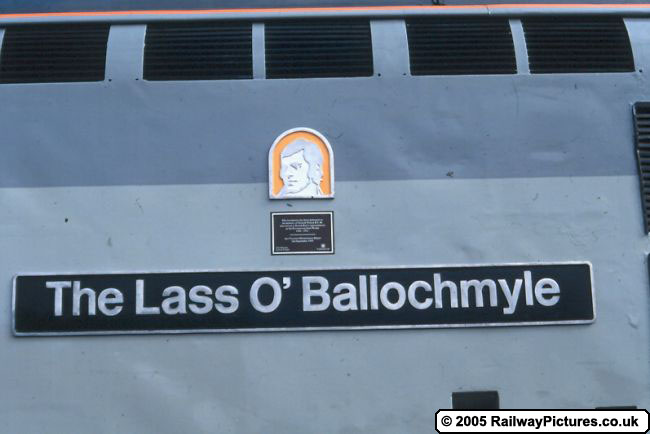 Nameplate of The Lass O'ballochmyle